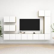 vidaXL TV-skåp 8 delar vit och sonoma-ek konstruerat trä