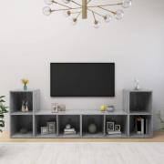 vidaXL TV-skåp 4 st betonggrå 72x35x36,5 cm konstruerat trä