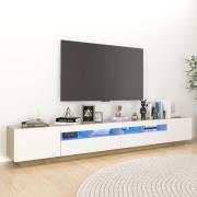vidaXL TV-bänk med LED-belysning vit och sonoma-ek 260x35x40 cm