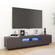 vidaXL TV-bänk med LED-belysning grå högglans 180x35x40 cm