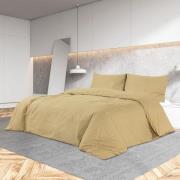 vidaXL Bäddset taupe 155x220 cm bomull