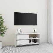 vidaXL Tv-bänk vit 80x31x39 cm massiv furu