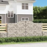 vidaXL Gabion bågformad 300x50x140/160 cm galvaniserat järn