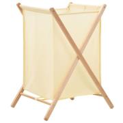 vidaXL Tvättkorg cedarträ och tyg 42x41x64 cm beige