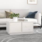 vidaXL Soffbord vit 80x50x40 cm massivt furu