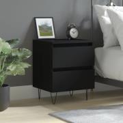 vidaXL Sängbord svart 40x35x50 cm konstruerat trä