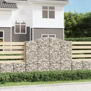 vidaXL Gabion bågformad 200x30x160/180 cm galvaniserat järn