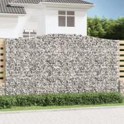 vidaXL Gabion bågformad 400x30x220/240 cm galvaniserat järn