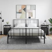 vidaXL Sängbord 2 st svart 40x42x60 cm konstruerat trä