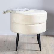 Venture Home Sittpuff Pot 40x40x40 cm sammet svart och ljusbeige