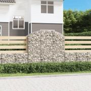 vidaXL Gabion bågformad 150x50x140/160 cm galvaniserat järn