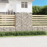 vidaXL Gabion bågformad 150x50x180/200 cm galvaniserat järn