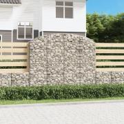 vidaXL Gabion bågformad 200x30x160/180 cm galvaniserat järn