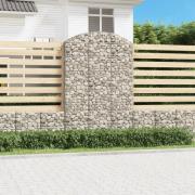 vidaXL Gabion bågformad 150x30x220/240 cm galvaniserat järn