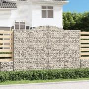 vidaXL Gabion bågformad 300x50x200/220 cm galvaniserat järn