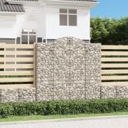 vidaXL Gabion bågformad 200x50x200/220 cm galvaniserat järn