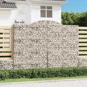 vidaXL Gabion bågformad 300x30x220/240 cm galvaniserat järn