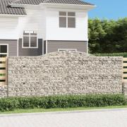 vidaXL Gabion bågformad 400x30x160/180 cm galvaniserat järn