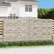 vidaXL Gabion bågformad 400x50x200/220 cm galvaniserat järn