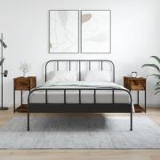 vidaXL Sängbord 2 st rökfärgad ek 30x60x60 cm konstruerat trä