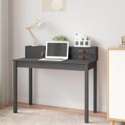 vidaXL Skrivbord grå 110x50x93 cm massiv furu