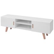 vidaXL TV-bänk MDF 150x35x48,5 cm högglans vit