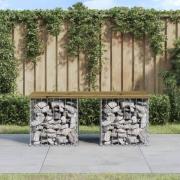 vidaXL Trädgårdsbänk gabion-design 103x44x42 cm tryckimpregnerad furu