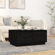 vidaXL Soffbord svart 80x50x35 cm massivt furu