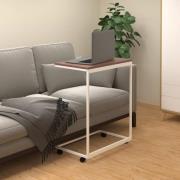 vidaXL Sidobord med hjul vit 55x35x70 cm konstruerat trä