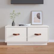 vidaXL Tv-bänk vit 80x34x35 cm massiv furu