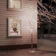 vidaXL Björkträd med LED varmvit 128 LEDs 220 cm