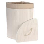 Bathroom Solutions Tvättkorg hörn bambu vit
