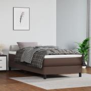 vidaXL Pocketresårmadrass brun 100x200x20 cm konstläder