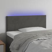 vidaXL Sänggavel LED mörkgrå 80x5x78/88 cm sammet