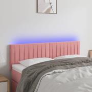 vidaXL Sänggavel LED rosa 144x5x78/88 cm sammet