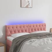 vidaXL Sänggavel LED rosa 144x7x78/88 cm sammet