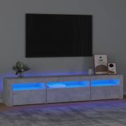 vidaXL Tv-bänk med LED-belysning Betonggrå 195x35x40 cm