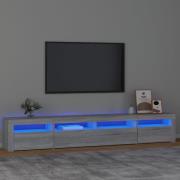 vidaXL TV-bänk med LED-belysning grå sonoma 240x35x40 cm