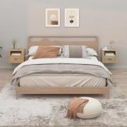 vidaXL Väggmonterade sängbord 2 st sonoma-ek 50x36x40 cm