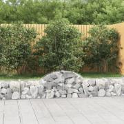 vidaXL Gabion bågformad 2 st 200x30x40/60 cm galvaniserat järn