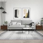 vidaXL Soffbord 2 st brun ek 50x50x40 cm konstruerat trä