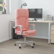 vidaXL Kontorsstol med massage rosa konstläder