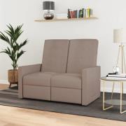 vidaXL reclinerfåtölj 2-sits taupe tyg