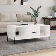 vidaXL Soffbord vit högglans 102x50x40 cm konstruerat trä