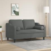 vidaXL 2-sits soffa med prydnadskuddar mörkgrå 120 cm tyg