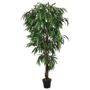 vidaXL Konstväxt mangoträd 450 blad 120 cm grön