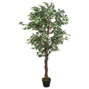vidaXL Konstväxt fikusträd 1260 blad 200 cm grön
