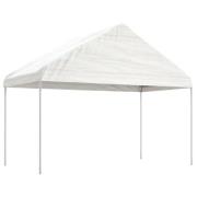 vidaXL Paviljong med tak vit 4,08x2,23x3,22 m polyeten