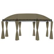 vidaXL Paviljong med draperier 520x349x255 cm taupe 180 g/m²