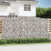 vidaXL Gabion bågformad 400x50x200/220 cm galvaniserat järn